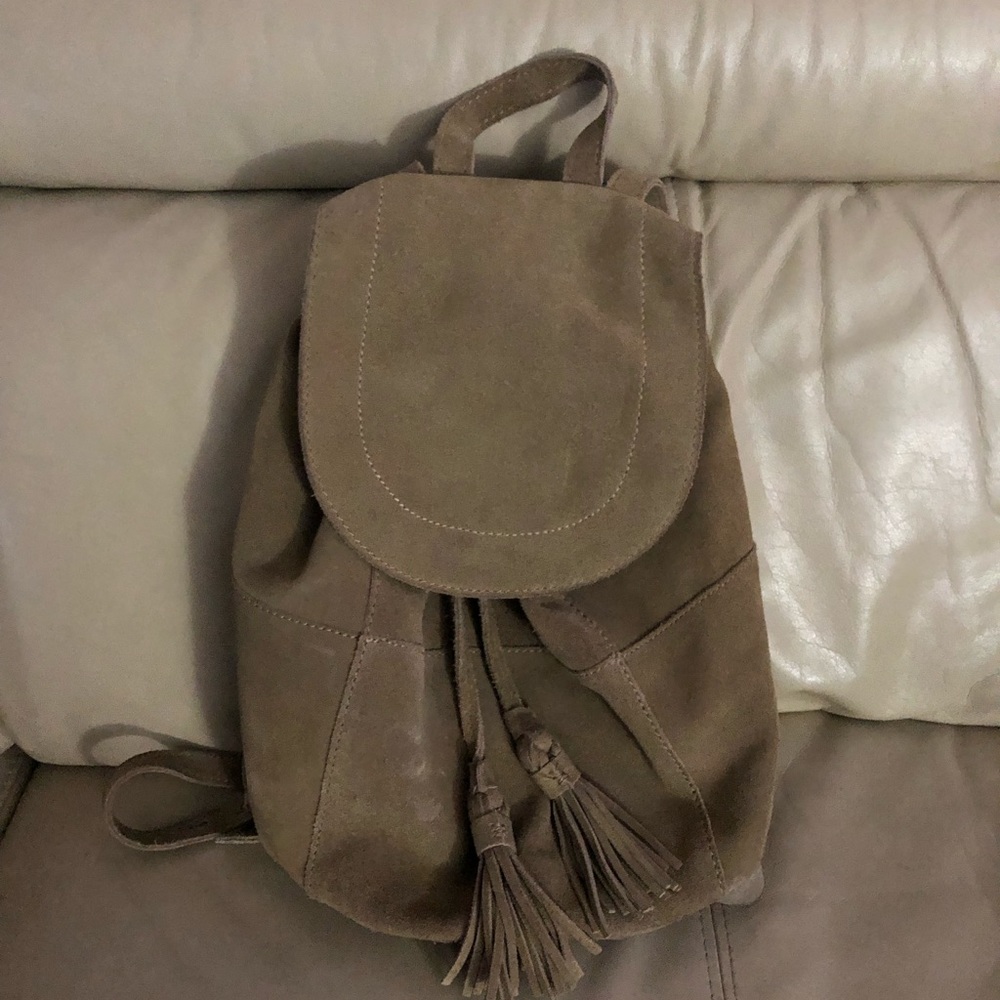 Mango suede leather backpack